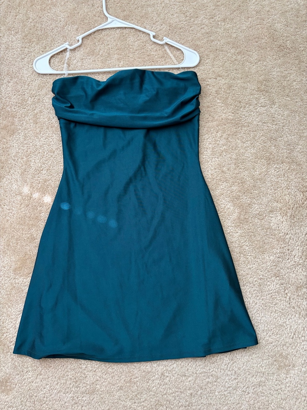 Windsor Strapless Teal Mini Dress